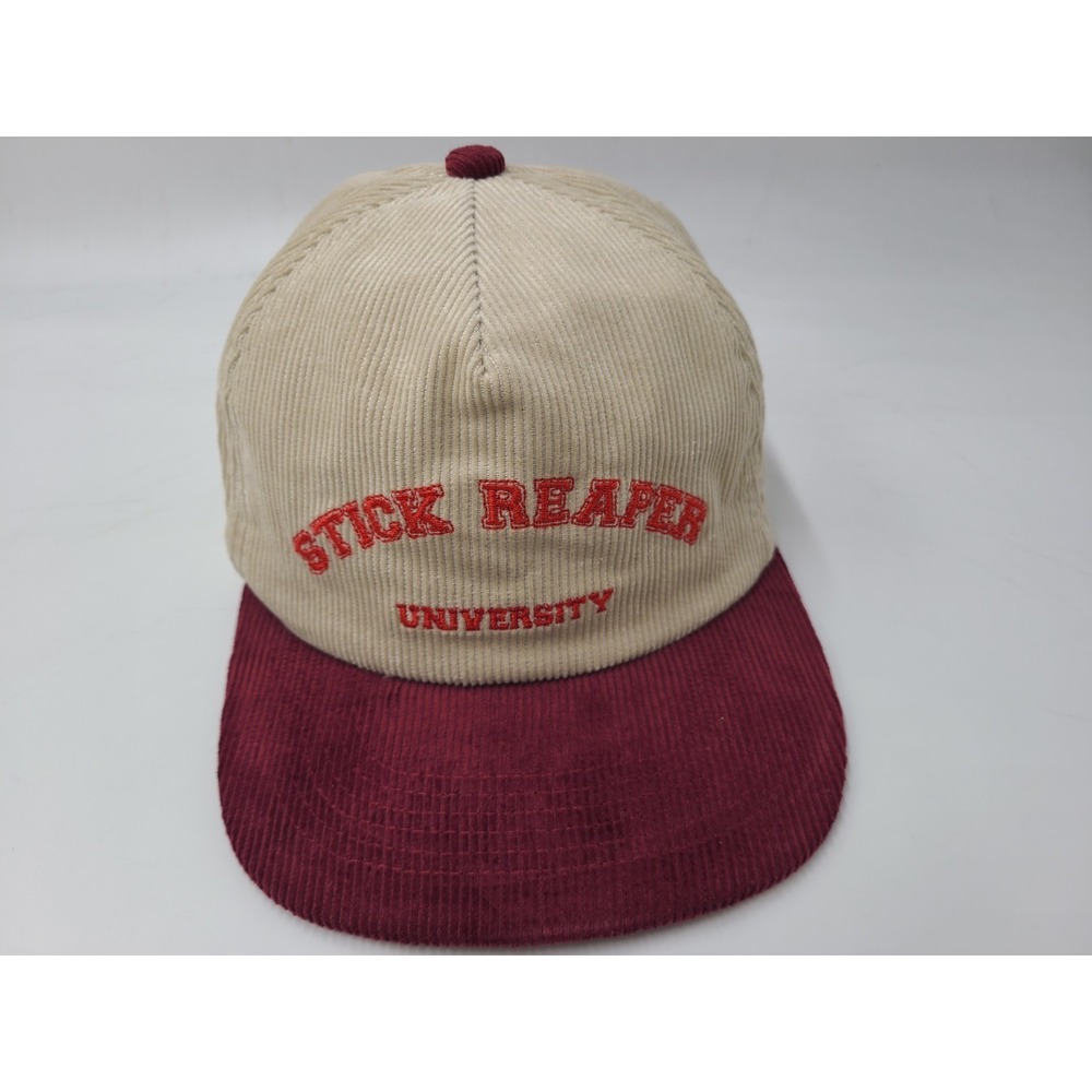 Stick Reaper University Corduroy Snapback‎ Hat Cap Zach Lewis Ze'Shaun Beige Red
